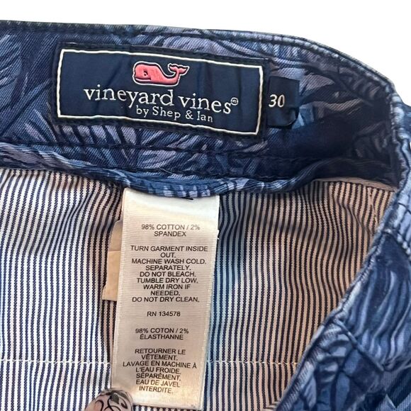 Vineyard Vines Breaker Shorts Mens 30x7 Palm Tree Leaves Breaker Board Chinos - Picture 9 of 11